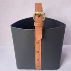 leatherite basket with coffee and ice bucket
